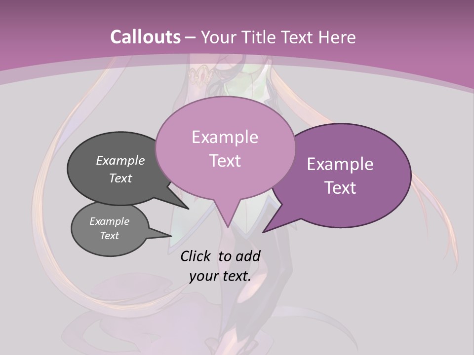 A Woman In A Green Dress With Long Hair Is Standing In Front Of A Purple PowerPoint Template