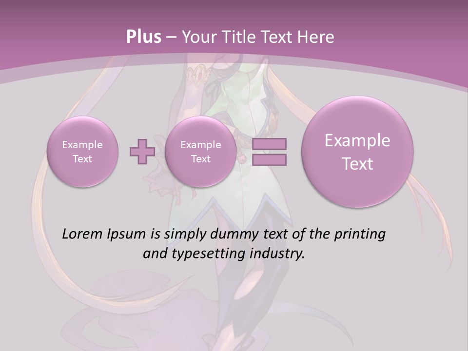 A Woman In A Green Dress With Long Hair Is Standing In Front Of A Purple PowerPoint Template
