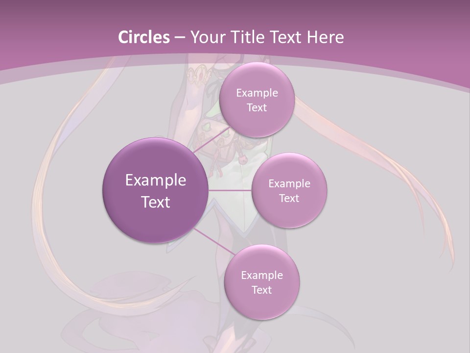 A Woman In A Green Dress With Long Hair Is Standing In Front Of A Purple PowerPoint Template