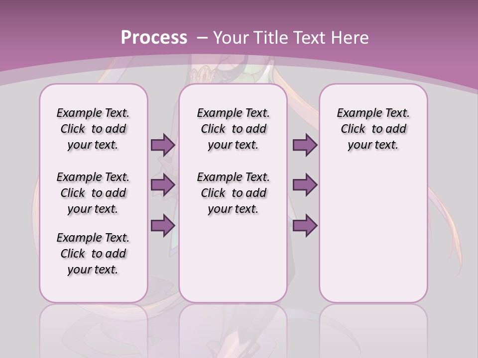 A Woman In A Green Dress With Long Hair Is Standing In Front Of A Purple PowerPoint Template