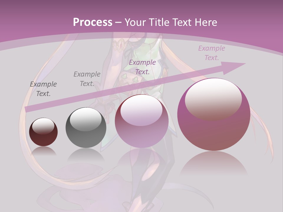 A Woman In A Green Dress With Long Hair Is Standing In Front Of A Purple PowerPoint Template