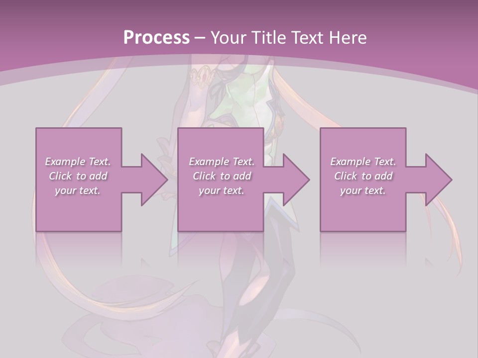 A Woman In A Green Dress With Long Hair Is Standing In Front Of A Purple PowerPoint Template