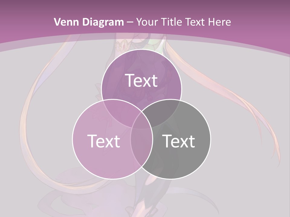 A Woman In A Green Dress With Long Hair Is Standing In Front Of A Purple PowerPoint Template