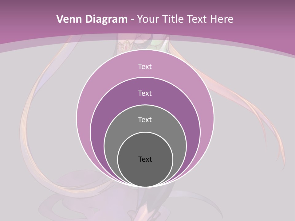 A Woman In A Green Dress With Long Hair Is Standing In Front Of A Purple PowerPoint Template