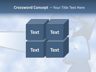 A Woman Holding A Sign With A Sky Background PowerPoint Template