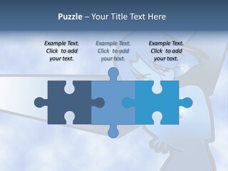 A Woman Holding A Sign With A Sky Background PowerPoint Template