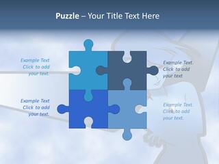 A Woman Holding A Sign With A Sky Background PowerPoint Template