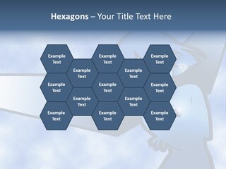 A Woman Holding A Sign With A Sky Background PowerPoint Template