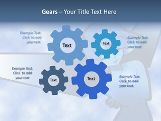 A Woman Holding A Sign With A Sky Background PowerPoint Template