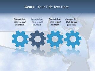 A Woman Holding A Sign With A Sky Background PowerPoint Template