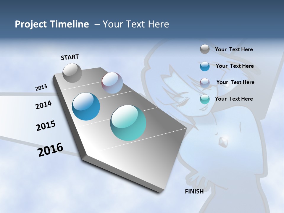 A Woman Holding A Sign With A Sky Background PowerPoint Template