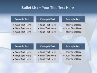 A Woman Holding A Sign With A Sky Background PowerPoint Template