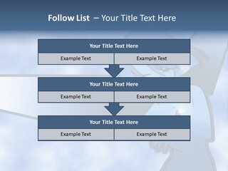 A Woman Holding A Sign With A Sky Background PowerPoint Template