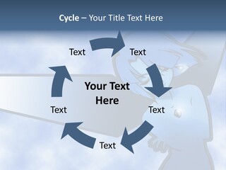 A Woman Holding A Sign With A Sky Background PowerPoint Template