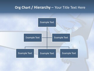 A Woman Holding A Sign With A Sky Background PowerPoint Template