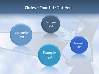 A Woman Holding A Sign With A Sky Background PowerPoint Template