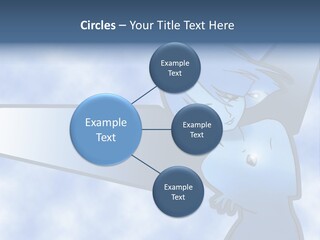 A Woman Holding A Sign With A Sky Background PowerPoint Template