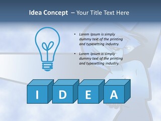 A Woman Holding A Sign With A Sky Background PowerPoint Template