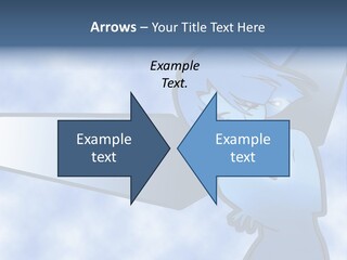 A Woman Holding A Sign With A Sky Background PowerPoint Template