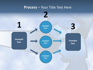 A Woman Holding A Sign With A Sky Background PowerPoint Template