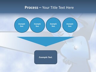 A Woman Holding A Sign With A Sky Background PowerPoint Template