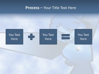 A Woman Holding A Sign With A Sky Background PowerPoint Template