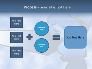 A Woman Holding A Sign With A Sky Background PowerPoint Template