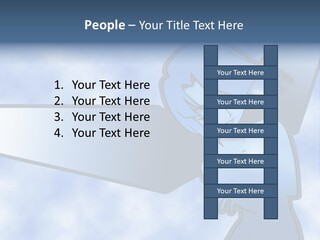 A Woman Holding A Sign With A Sky Background PowerPoint Template