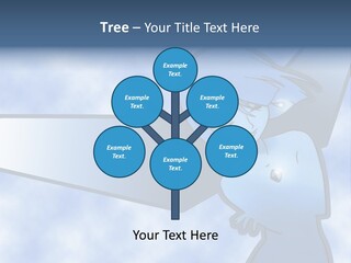 A Woman Holding A Sign With A Sky Background PowerPoint Template