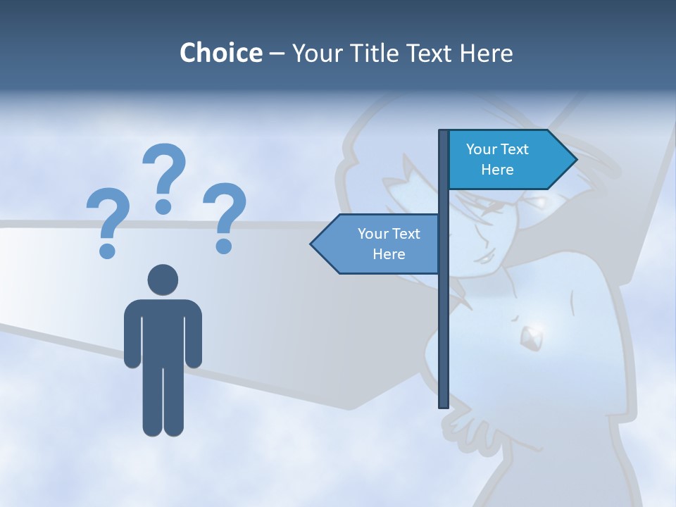 A Woman Holding A Sign With A Sky Background PowerPoint Template