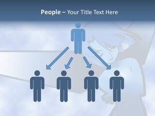 A Woman Holding A Sign With A Sky Background PowerPoint Template