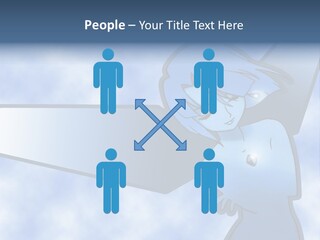 A Woman Holding A Sign With A Sky Background PowerPoint Template