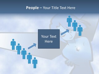 A Woman Holding A Sign With A Sky Background PowerPoint Template