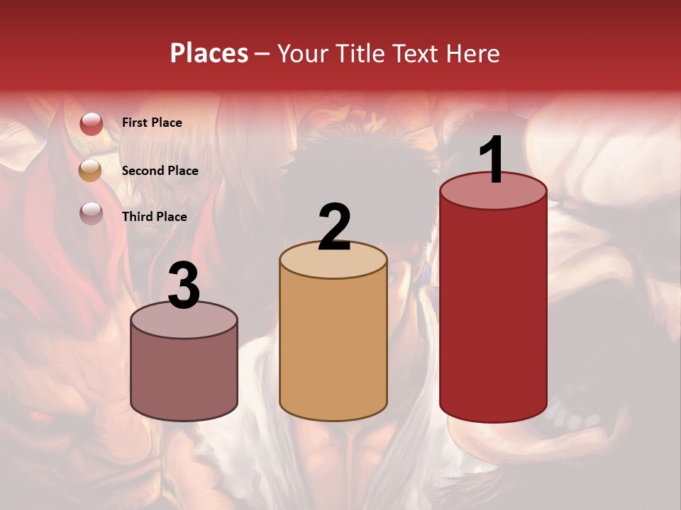 A Group Of Anime Characters With A Red Background PowerPoint Template