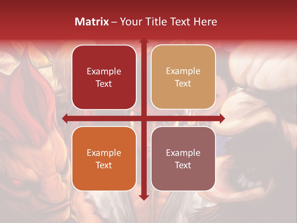A Group Of Anime Characters With A Red Background PowerPoint Template