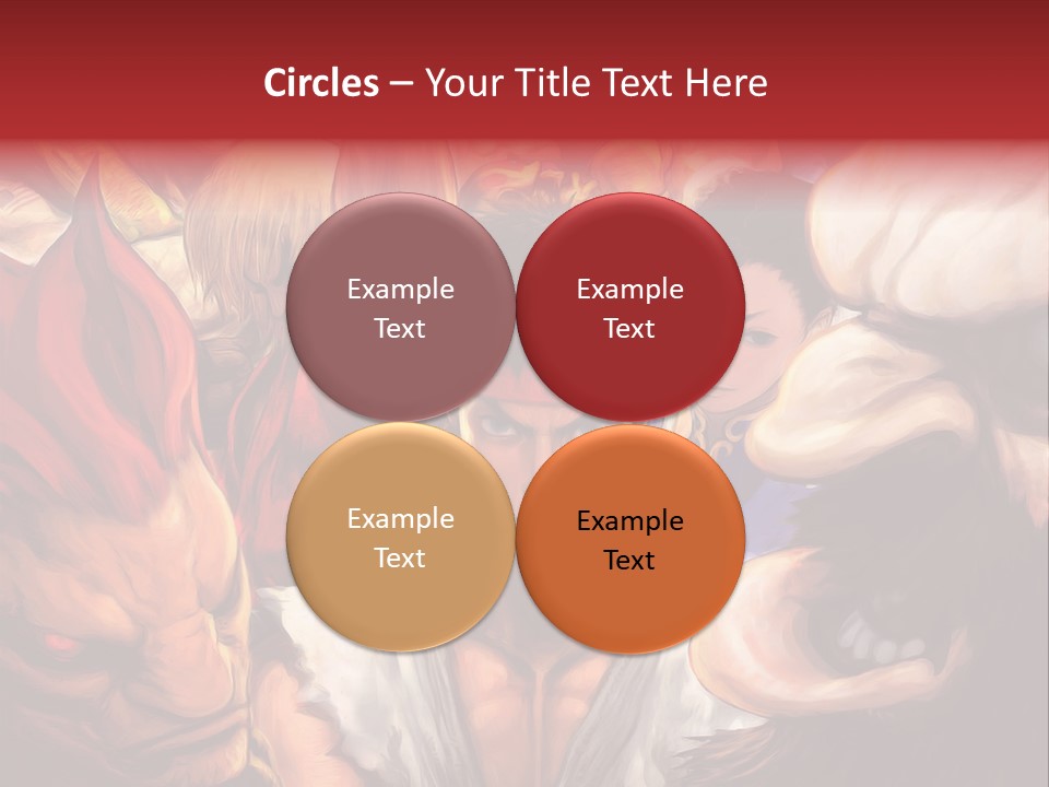 A Group Of Anime Characters With A Red Background PowerPoint Template