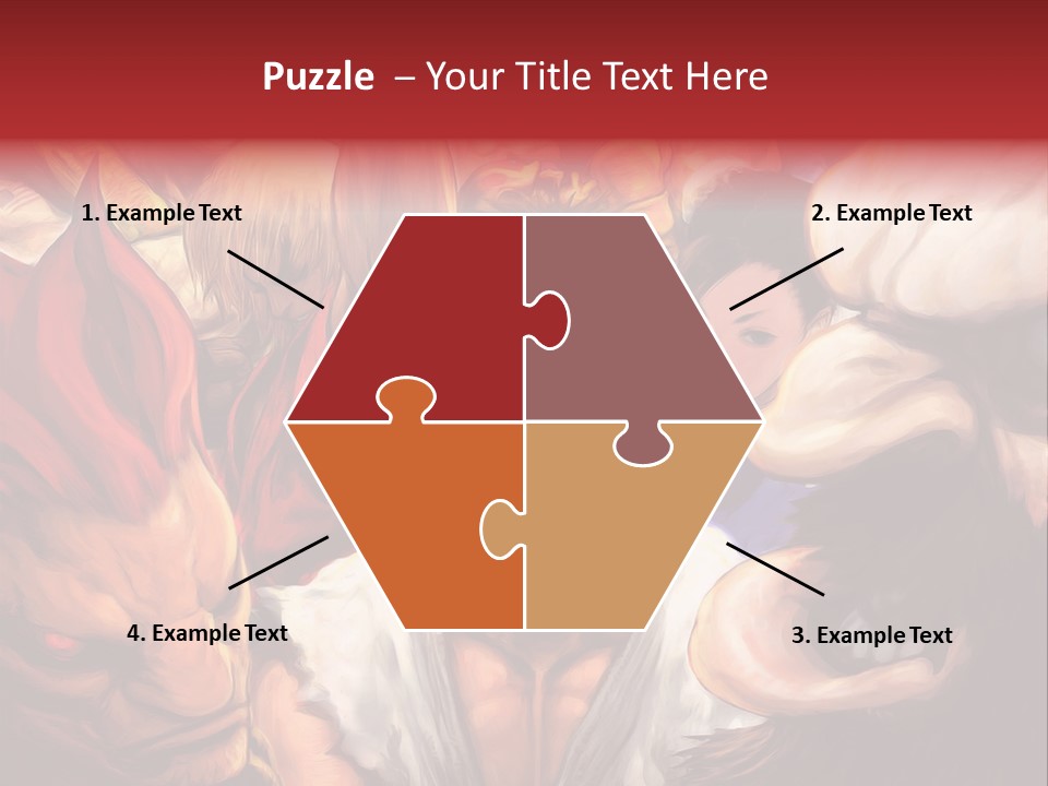 A Group Of Anime Characters With A Red Background PowerPoint Template