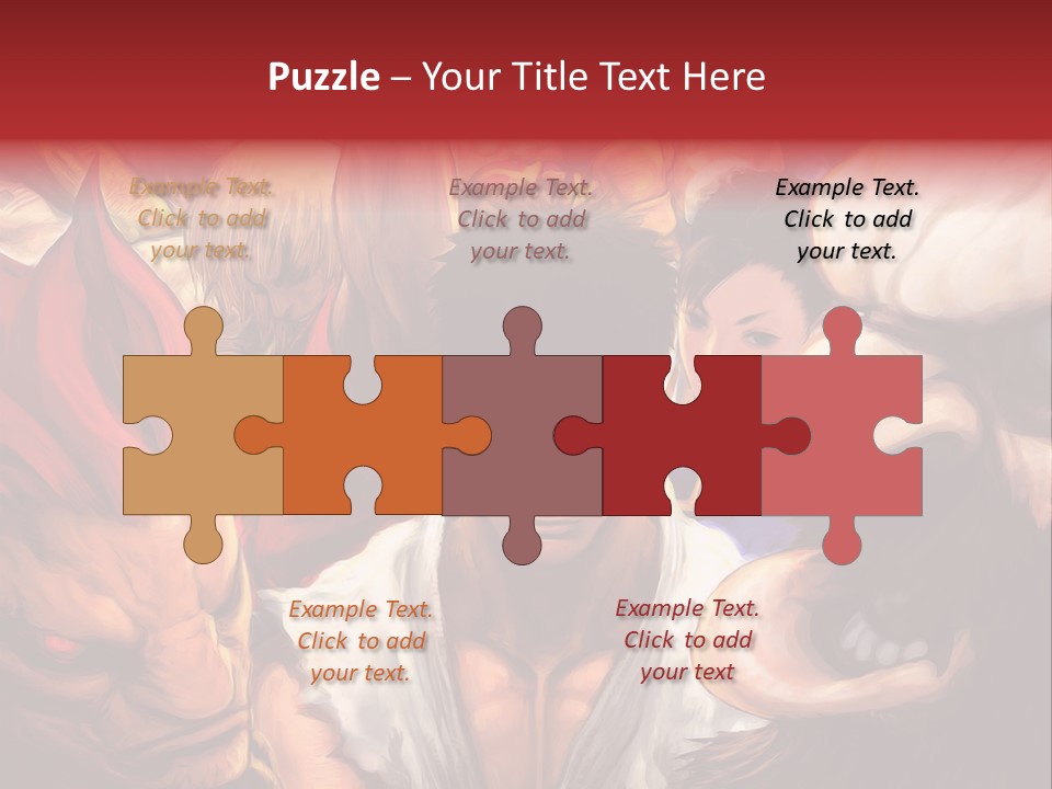 A Group Of Anime Characters With A Red Background PowerPoint Template