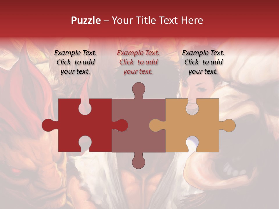 A Group Of Anime Characters With A Red Background PowerPoint Template