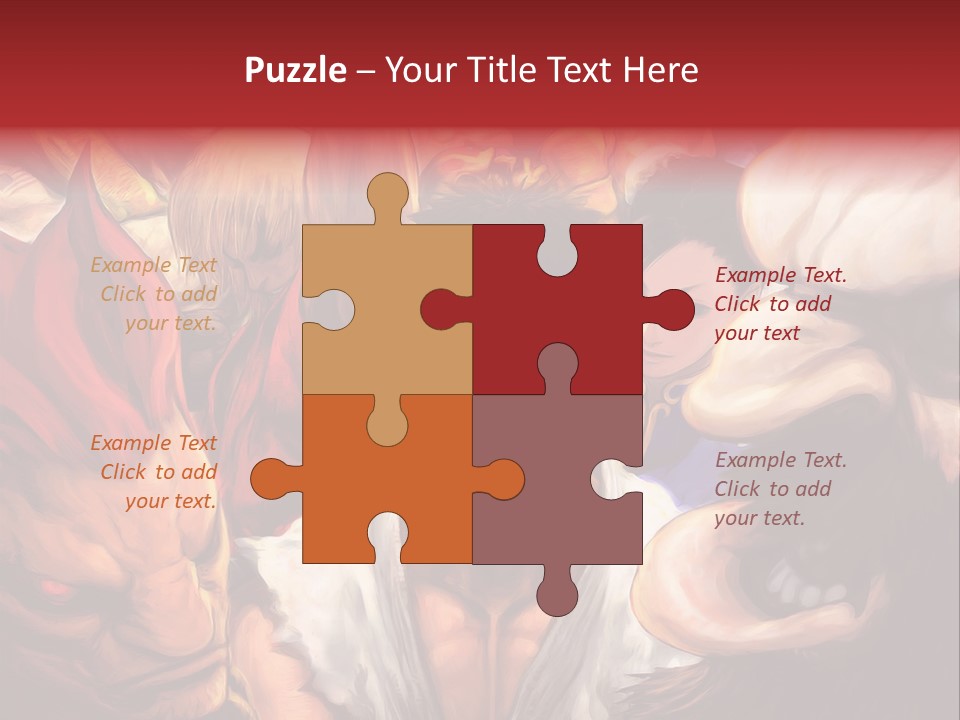 A Group Of Anime Characters With A Red Background PowerPoint Template