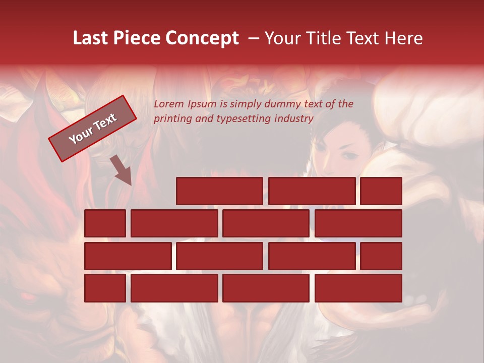 A Group Of Anime Characters With A Red Background PowerPoint Template