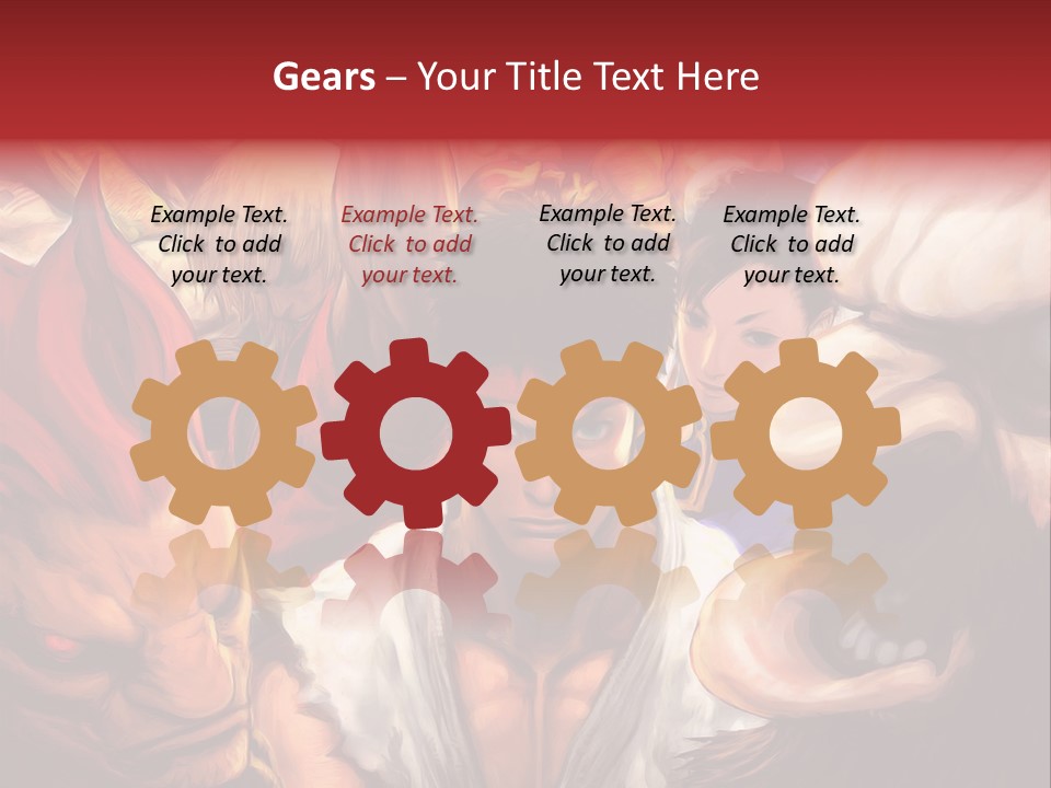A Group Of Anime Characters With A Red Background PowerPoint Template