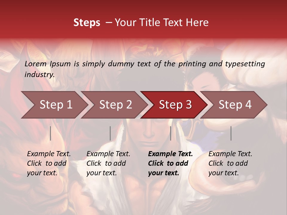 A Group Of Anime Characters With A Red Background PowerPoint Template