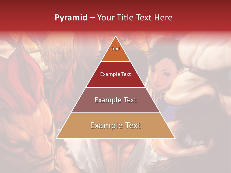 A Group Of Anime Characters With A Red Background PowerPoint Template