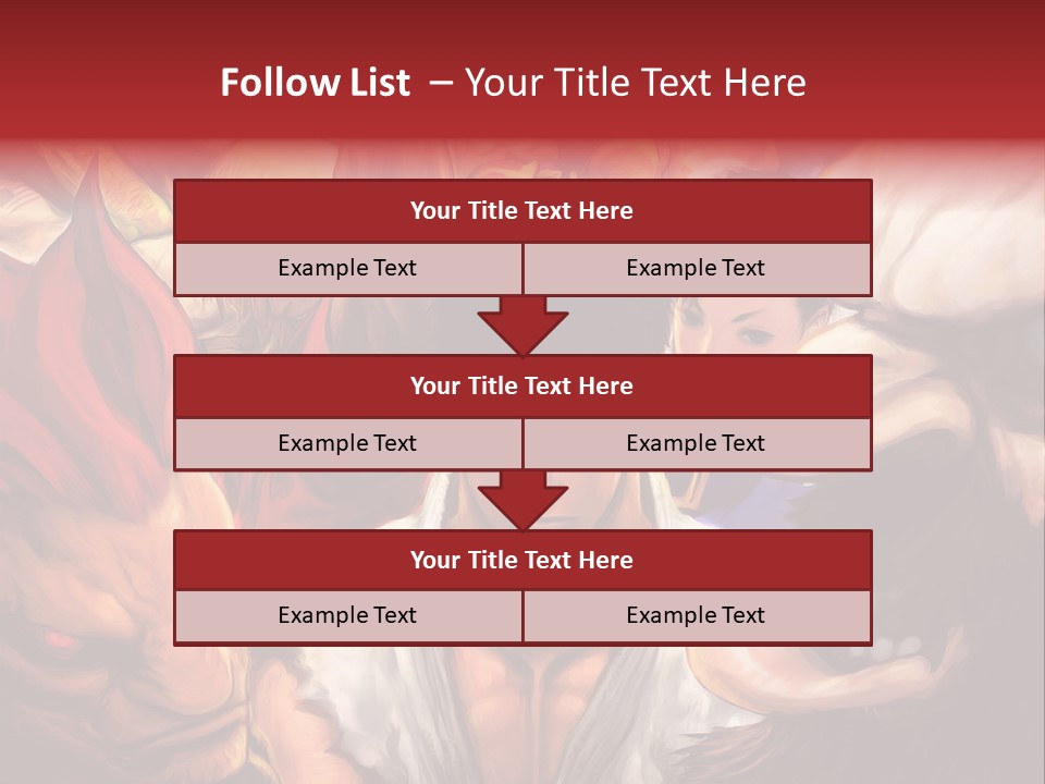 A Group Of Anime Characters With A Red Background PowerPoint Template