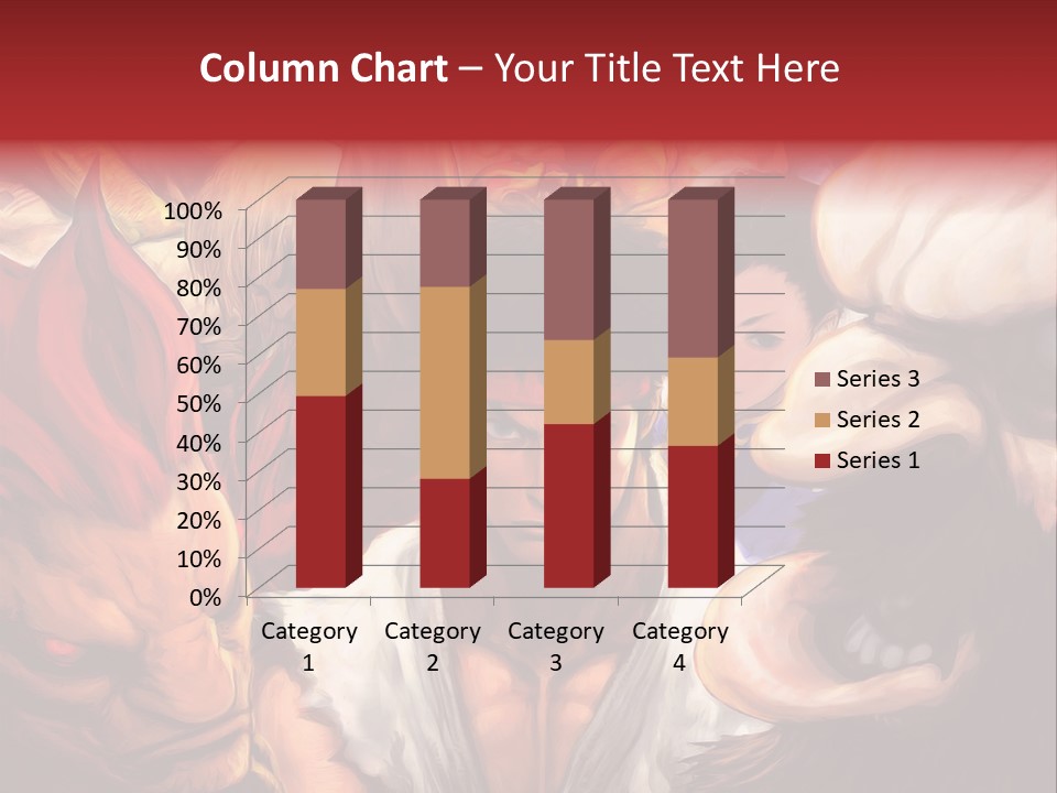 A Group Of Anime Characters With A Red Background PowerPoint Template