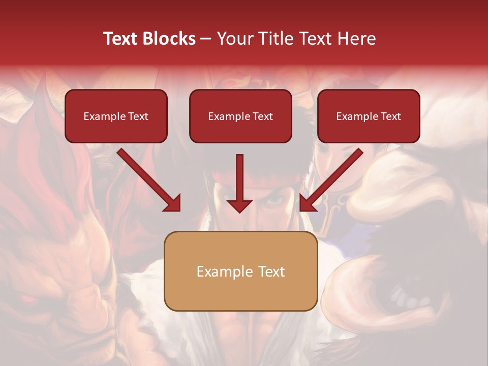 A Group Of Anime Characters With A Red Background PowerPoint Template