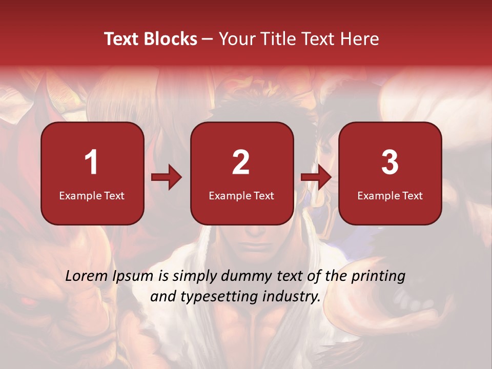 A Group Of Anime Characters With A Red Background PowerPoint Template