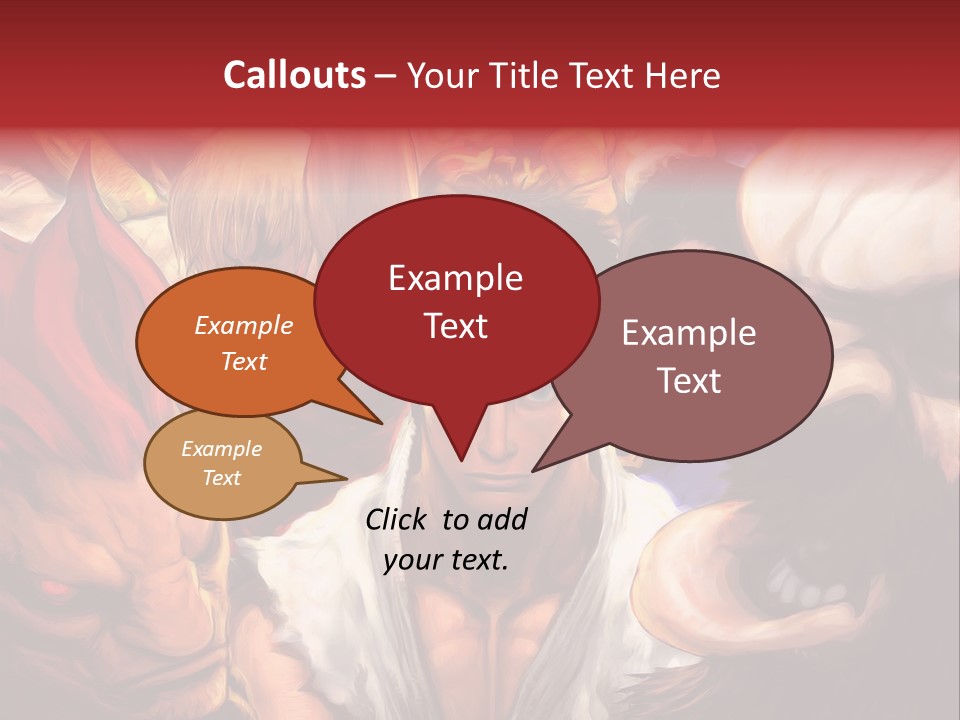 A Group Of Anime Characters With A Red Background PowerPoint Template