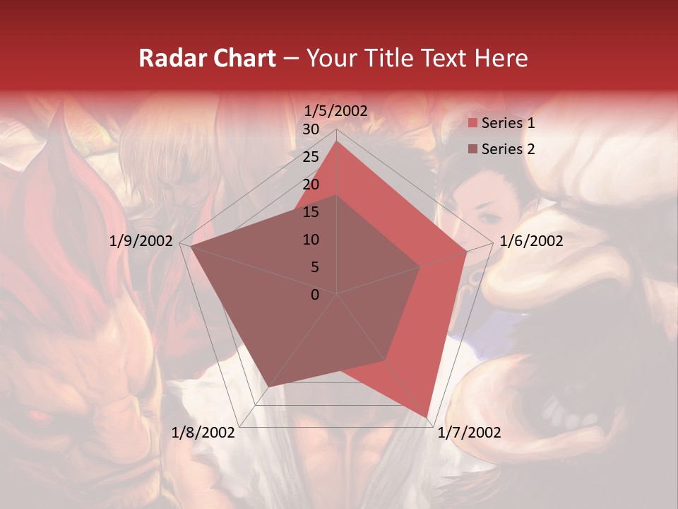 A Group Of Anime Characters With A Red Background PowerPoint Template